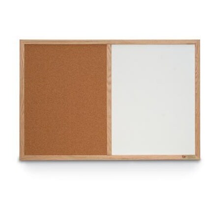 Wood Combo Board,36x24,Cherry/White Porcelain & Ultramarine